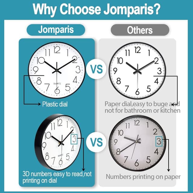 Thumbnail 4 de jomparis 12 Inch Wall Clock silent quartz wall clock 🕘