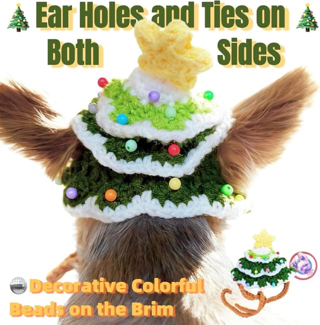 Thumbnail 3 de YorkieGogo Weihnachtsbaummütze für XXS Haustiere