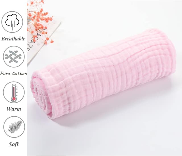 Detalle 2 de Muslin baby bath towels 2 pack, 105 cm