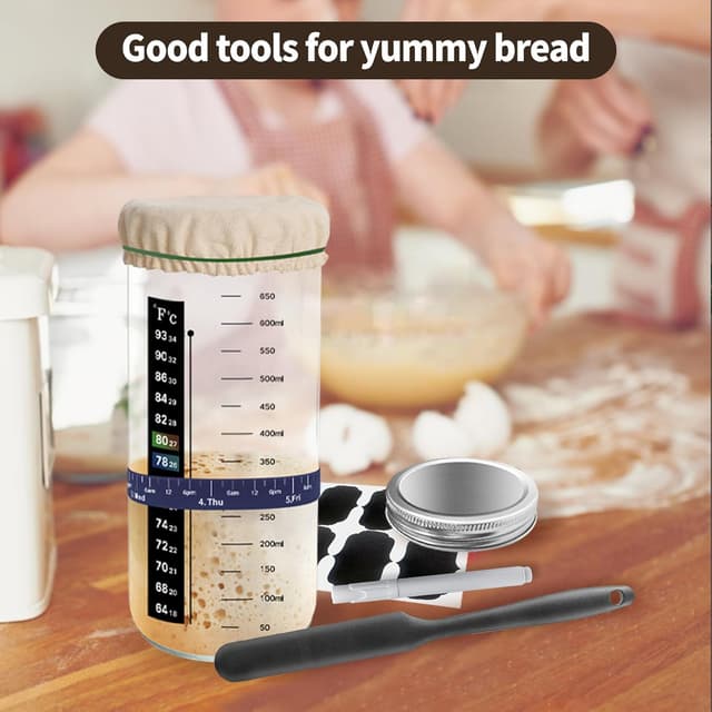 Thumbnail 6 de WINUSD 700ML Sourdough Starter Jar Kit for Baking 🍞