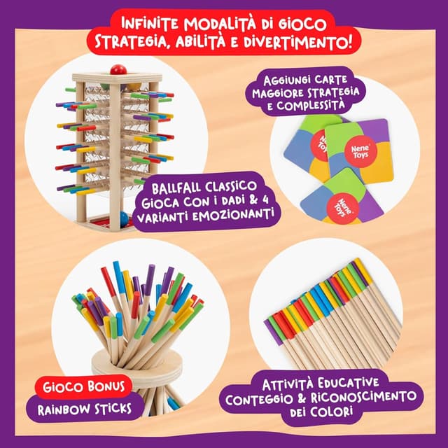 Detalle de Nene Toys BALLFALL gioco logico 3-9 anni