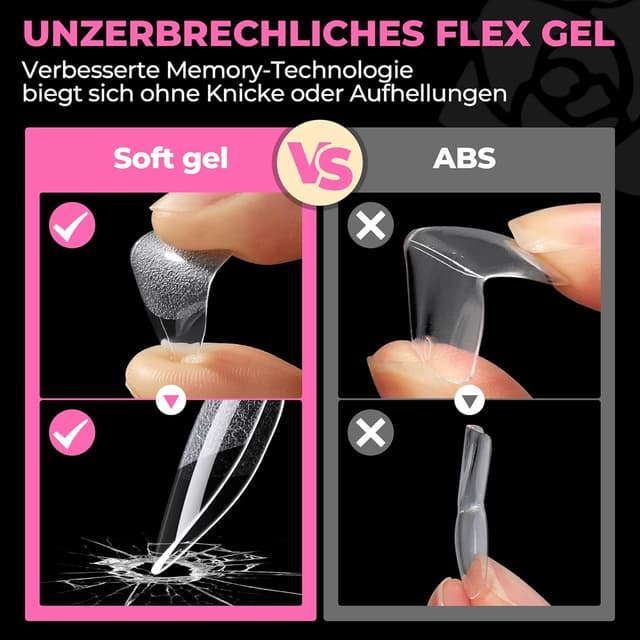 Thumbnail 6 de UNA GELLA Mandel-Nageltips, 504 Stück ⚙