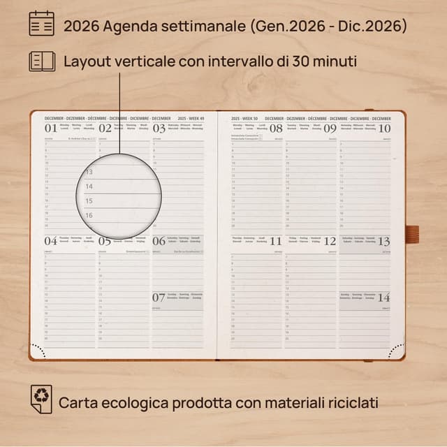 Thumbnail 2 de POPRUN Agenda 2026 Settimanale 22x16,5 cm