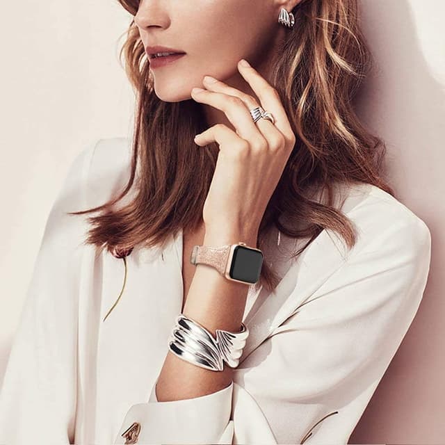 Thumbnail 6 de PARMPH slim genuine leather Apple Watch strap (compatible with 38mm, 40mm, 41mm & 42mm, Series 10–1)