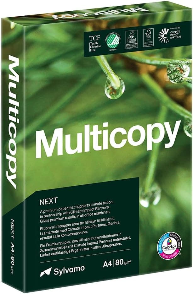 Detalle de Multicopy Next A4 Printer Paper 80gsm (500 sheets) with ColorLok, eco-certified for inkjet & laser