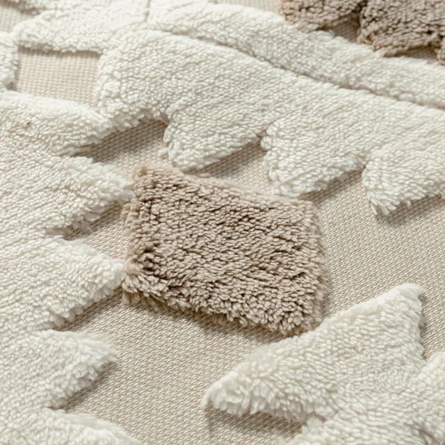 Detalle de PureCozy Tapis de salon 120x170 cm beige brun, poil ras antidérapant et lavable en machine