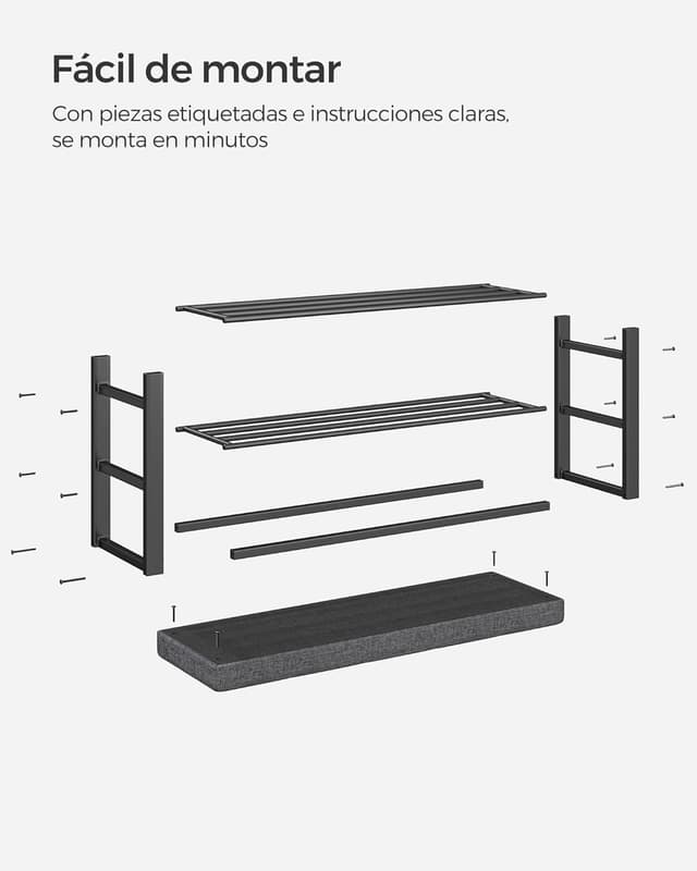 Thumbnail 5 de SONGMICS Banco Zapatero 3 Niveles con Asiento Acolchado