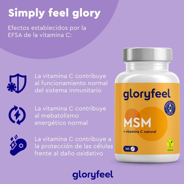 Thumbnail 3 de MSM 2000mg + Vitamina C Natural 🌿 - 365 Tabletas Saludables