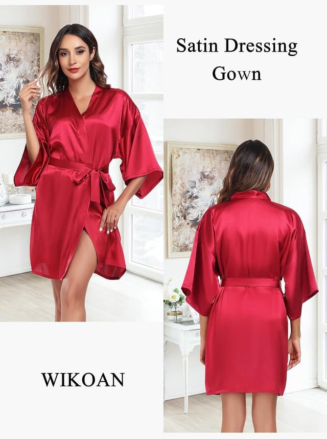 Detalle 2 de Wikoan Peignoir Satin Femme S