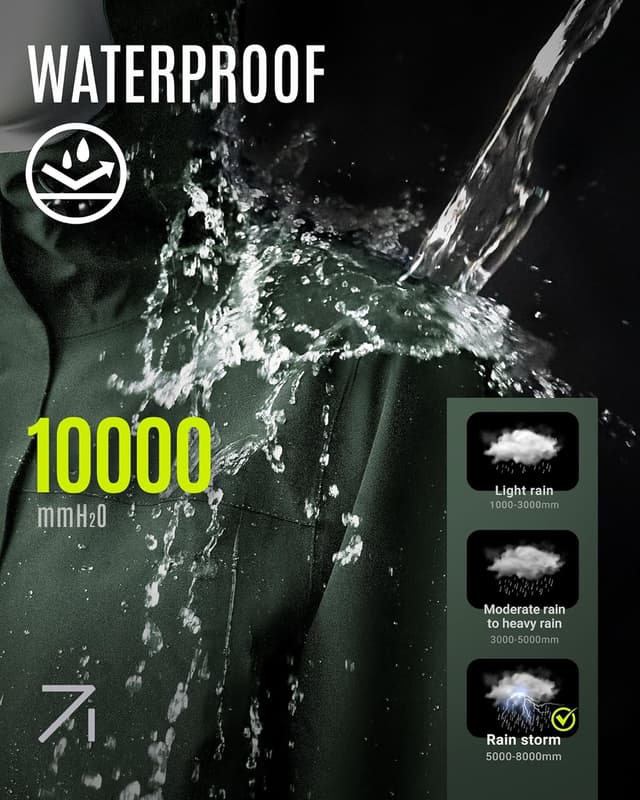 Detalle 2 de 33,000ft Damen Regenjacke Windbreaker lang mit Kapuze – wasserdichte Softshell-Übergangsjacke für Frühling, Sommer & Herbst