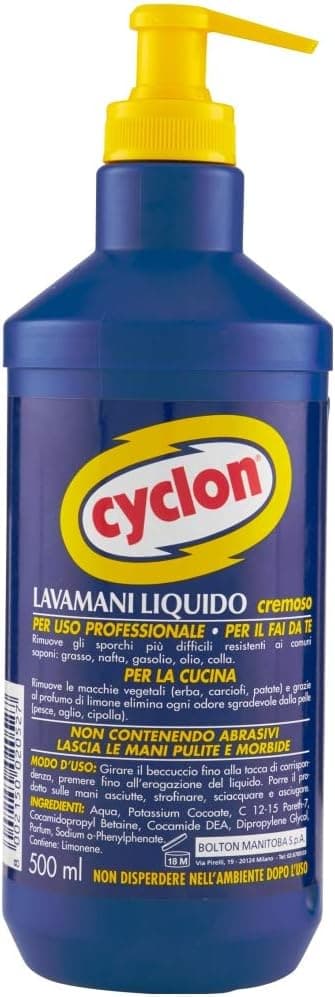 Detalle 2 de Cyclon Lavamani Liquido 500 ml: crema lavamani per officina e fai da te