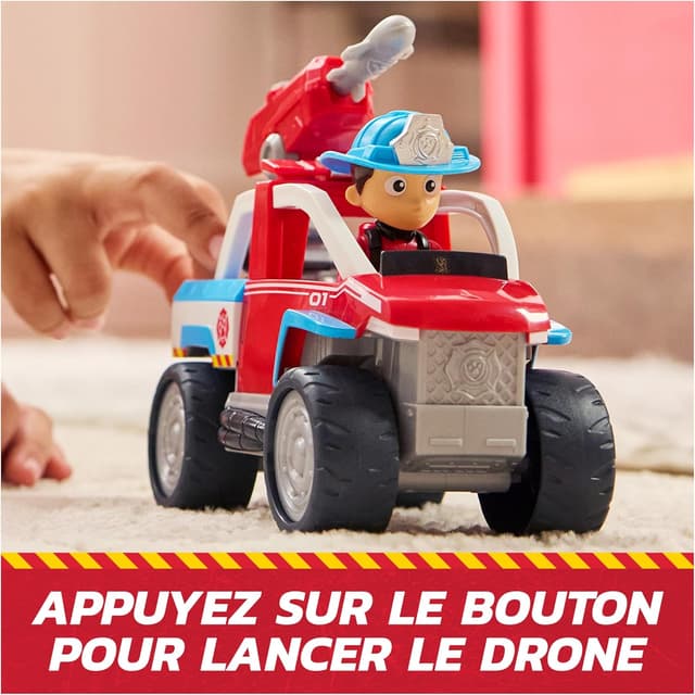 Detalle de Paw Patrol – Véhicule figurine Ryder Fire Rescue (voiture lanceur de drone) – Pat Patrouille