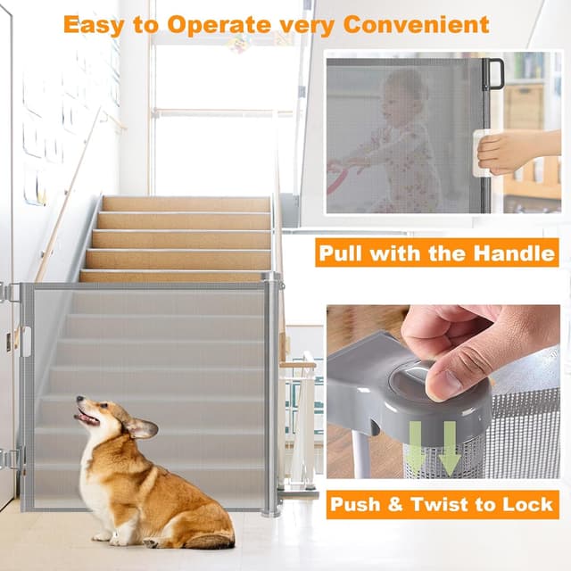 Thumbnail 5 de Wodondog Retractable Stair Gate 150 cm 🚪