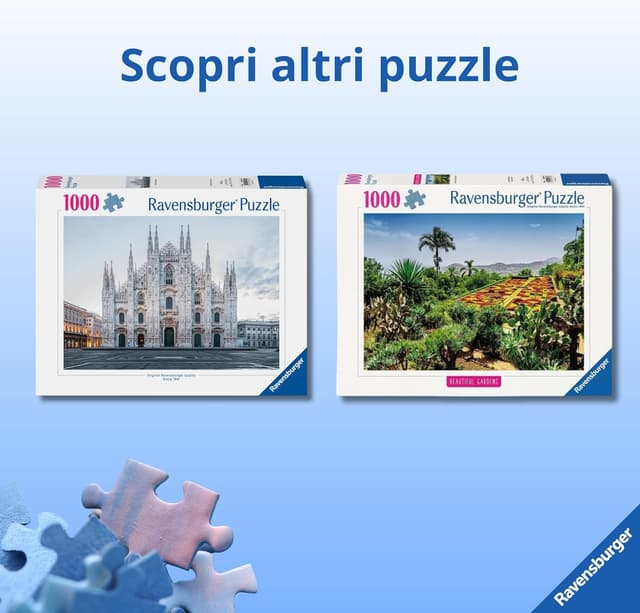 Detalle 2 de Ravensburger Puzzle 1000 Pezzi “Il Piccolo Mondo del Giarno” (70 x 50 cm) per adulti, +14 anni
