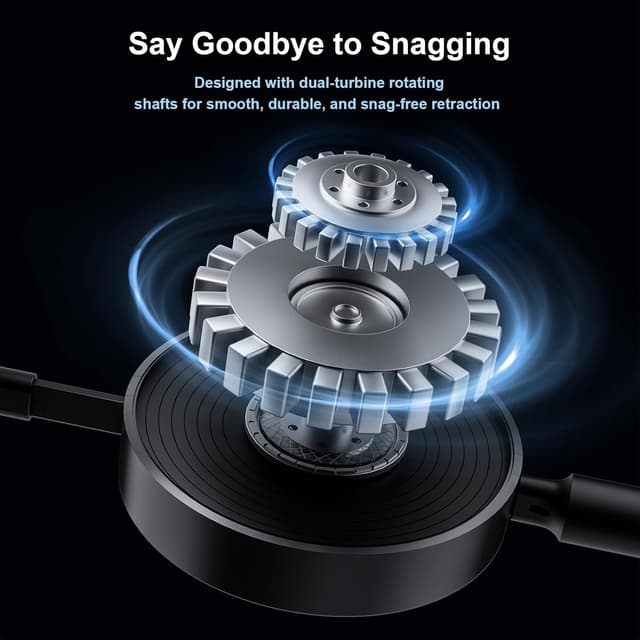 Detalle de Qreninv 66W 3-in-1 Retractable Multi Charger Cable (6A) with Micro USB and USB‑C Phone Port