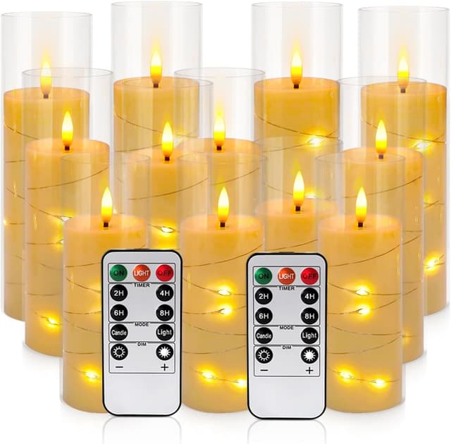 Detalle de LIVEN flickering flameless candles 12 pack