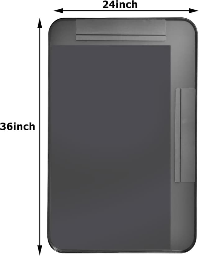 Detalle de 36x24 Inch Black Bathroom Mirror with Aluminum Alloy Frame and Explosion-Proof Glass