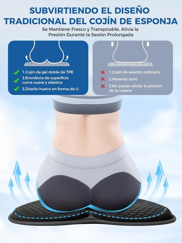 Detalle 1 de Cojín de Gel para Silla Oficina