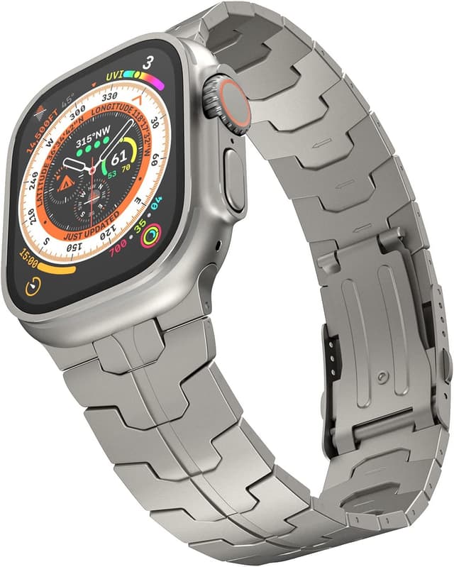 Detalle de LULULOOK Titanium Strap for Apple Watch Ultra (Ultra 3/Ultra 2) – folding clasp replacement band