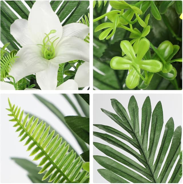 Thumbnail 5 de Oairse 2 Pack White Artificial Lily Bouquets