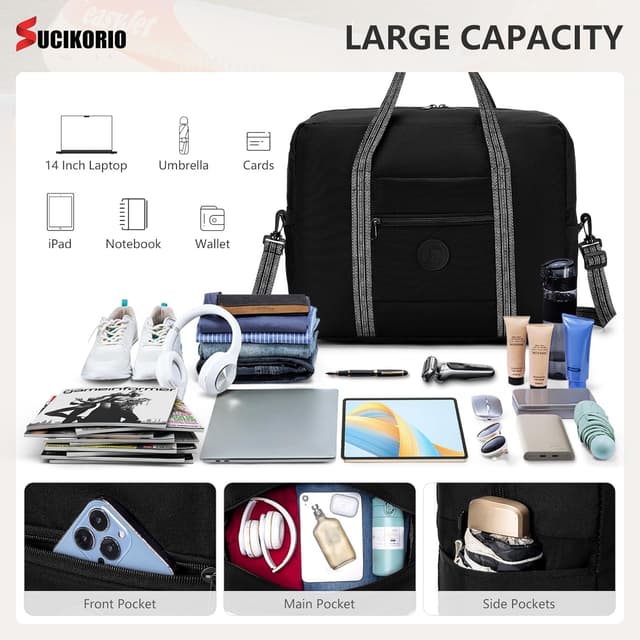 Detalle 2 de SUCIKORIO Borsa da Viaggio EasyJet 45x36x20 cm impermeabile in nylon 32L con tracolla regolabile