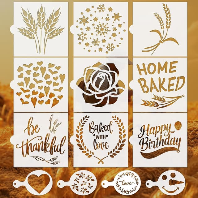 Detalle de Ktxaby 13 Pcs Wheat Themed Cookie Stencil Set