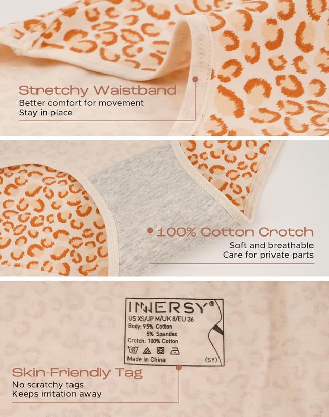 Detalle de INNERSY Cotton Hipster Underwear 6-Pack