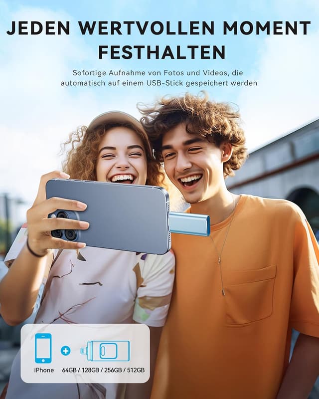 Detalle 1 de ROSPE USB Stick 128 GB für iPhone 3-in-1 Speicherstick