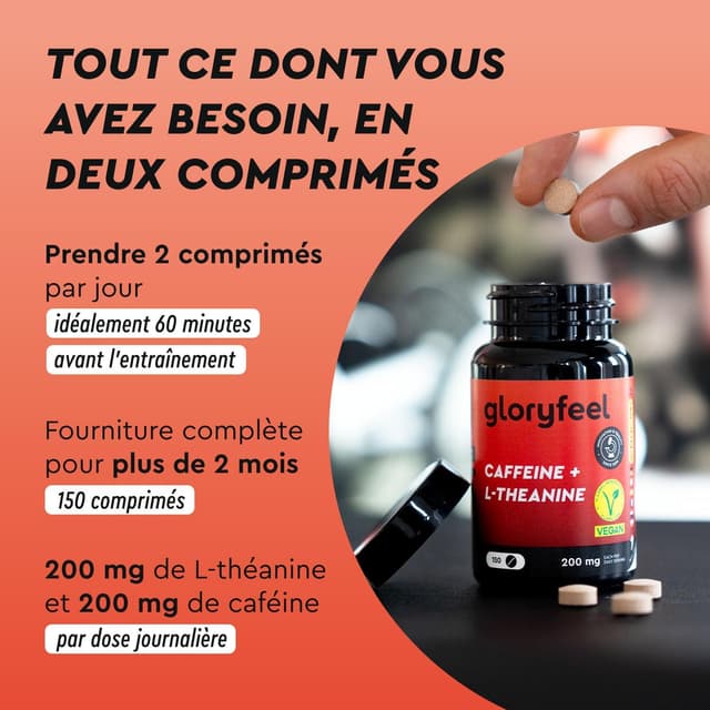 Detalle 2 de Caféine L‑Théanine 150 comprimés 💊