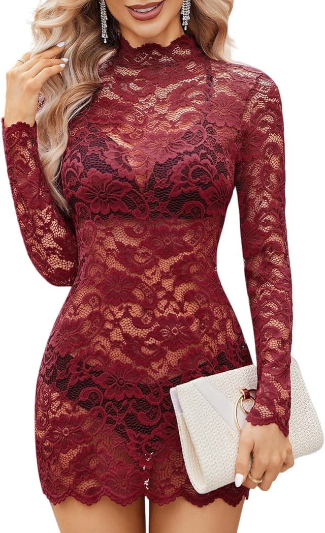Thumbnail 6 de Avidlove Sheer Lace Mini Dress 1pc