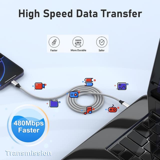 Thumbnail 6 de USB C Charger Cable 3Pack 6FT 60W ⚡