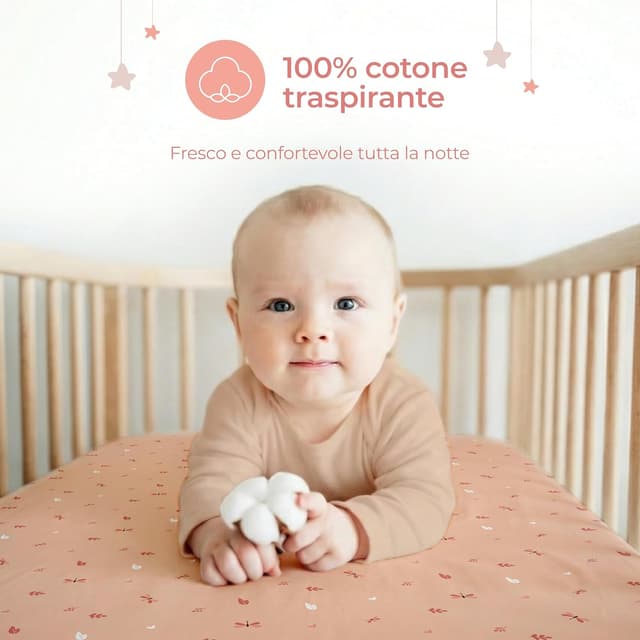 Detalle de Dreamzie Set 2 Lenzuola 60x120 per lettino