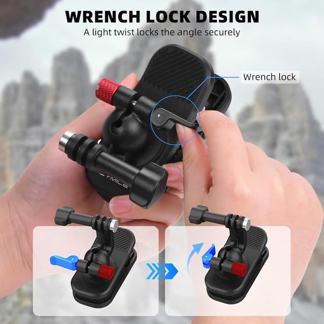 Thumbnail 6 de BRDRC Magnetic Rucksack-Halterung Clip für DJI Osmo Action 5/4/3, Insta360 X5 & GoPro Hero 13/12/11 – 360° drehbarer Clip