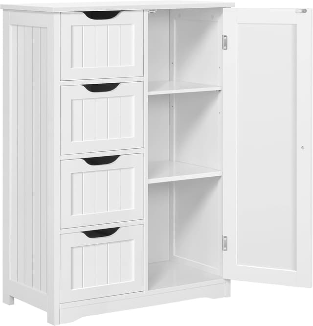 Detalle de Yaheetech cassettiera da camera con 4 cassetti e ante regolabili, 56 x 30 x 82 cm