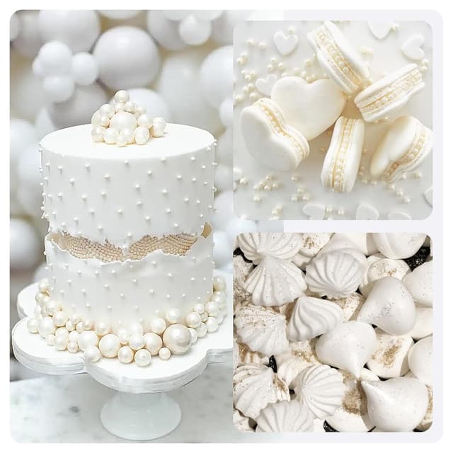 Detalle de Essbarer Glitzer – 30 g essbarer Glitzerstaub (Weiß) für Torten, Getränke & Gebäck