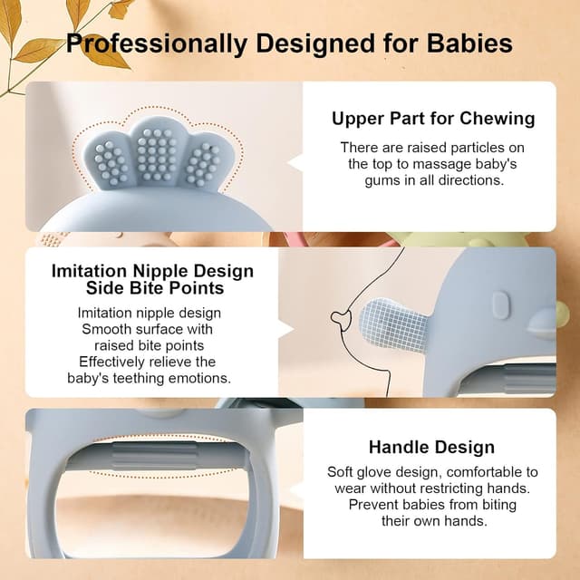 Thumbnail 2 de Beißring Baby Silikon Handschuh 2er Set