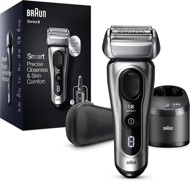 Thumbnail 6 de Braun Series 8 8567cc argento: rasoio elettrico per barba con rifinitore di precisione e SmartCare