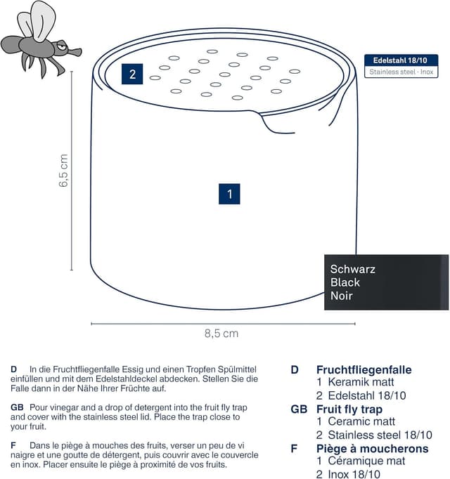 Thumbnail 2 de kela FINO trappola moscerini ceramica Ø 8,5 cm