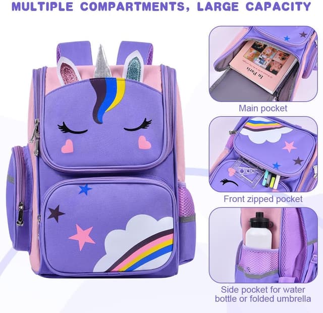 Thumbnail 3 de Aucuu Mochila Niña 36 cm Unicornio