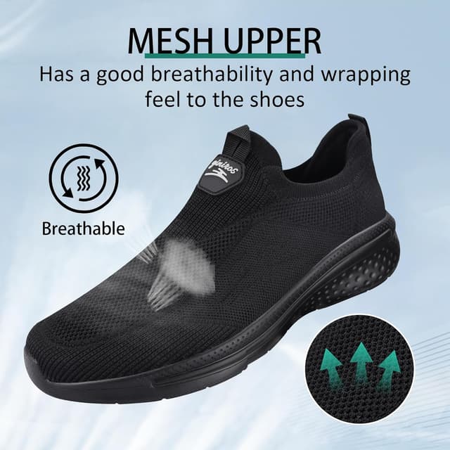 Detalle de Giniros Herren Slip-on Sneaker aus Mesh – ohne Schnürsenkel, leicht und atmungsaktiv