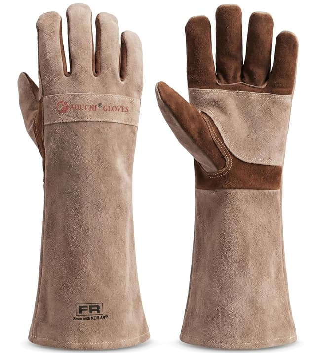 Detalle de AOUCHI Leather Welding BBQ Fire Gloves Large