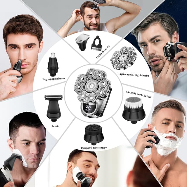 Detalle 1 de Wandefol 9D Rasoio impermeabile IPX7 9 teste