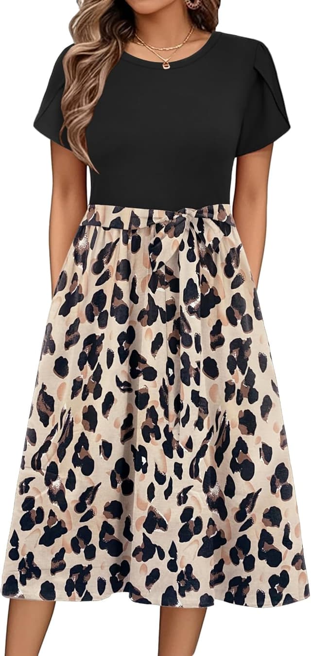 Thumbnail 6 de ZEAGOO Damen Sommerkleid mit Taschen, A-Linie & Blumendesign – Midikleid mit hoher Taille (S–XXL)