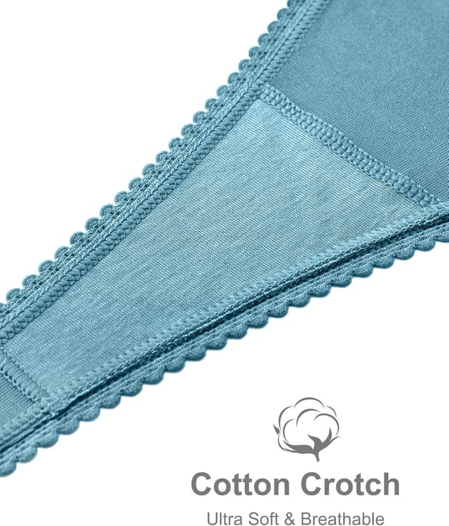 Detalle 2 de VOENXE Lace Seamless Thongs (5-Pack) – no-VPL breathable g strings for everyday wear