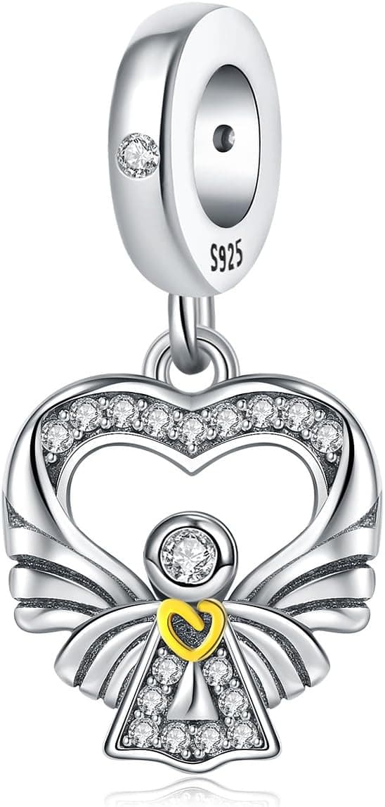 Detalle de CYCUFF 925er Sterlingsilber-Anhänger mit Loch ca. 4,5–5 mm für Armbänder, Ketten & Charm-Schmuck