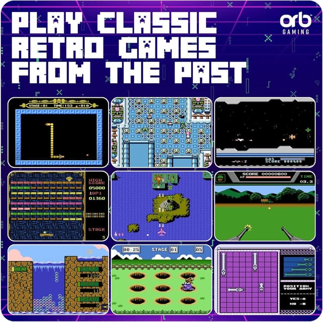 Detalle de Thumbs Up Orb Gaming Mini Arcade Machine with 240 built-in 8-bit games and 2.5-inch full-colour screen