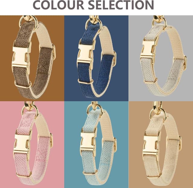 Detalle 2 de Petiry Tweed Dog Collar with Quick Release Buckle (Beige) – Adjustable 40–66cm