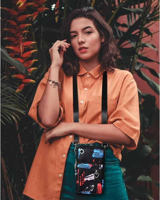 Detalle de Aucuu Handytasche zum Umhängen für Damen – Mini Crossbody für Smartphones unter 7 Zoll