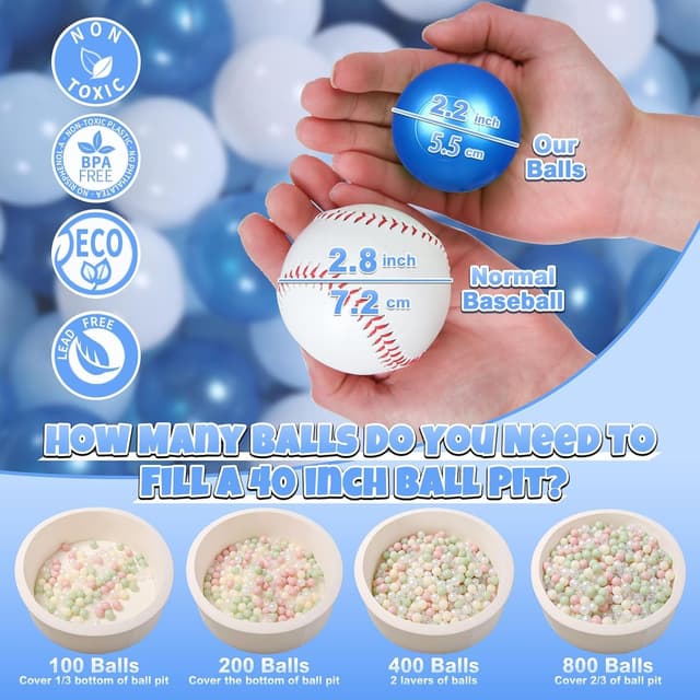 Detalle 2 de GOGOSO Ball Pit Balls 2.2" 100 Pack 🎈