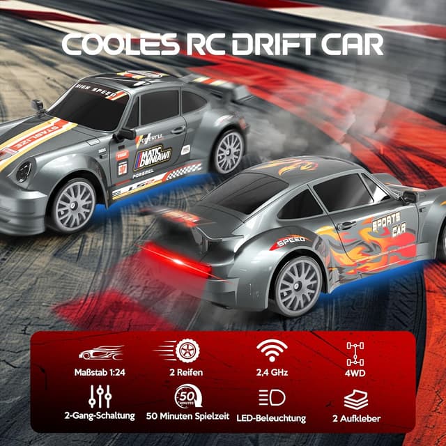 Detalle 2 de HappyGoLucky Mini RC Drift Auto 1:24